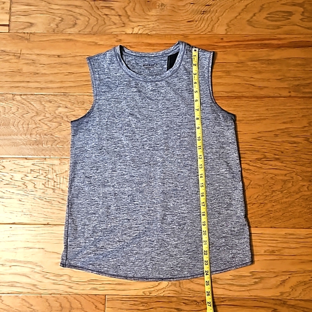 Athleta Heather Gray Black Tulip Back Workout Tank Top Small Criss Cross - Picture 3 of 8